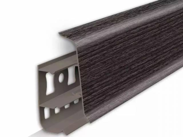 Плинтус пластиковый ДЕКО 55 Дизайн - КАШТАН СЕРЫЙ 1шт