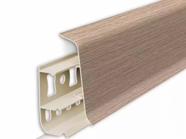 Плинтус пластиковый ДЕКО 55 Дизайн - ДУБ СЕВЕРНЫЙ 1шт