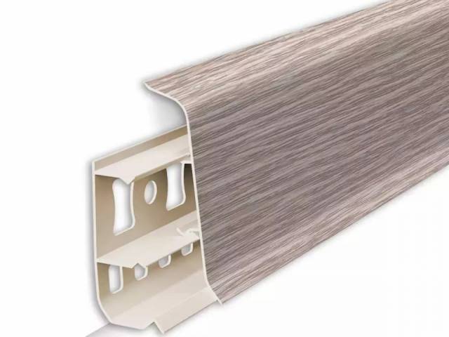 Плинтус пластиковый ДЕКО 55 Дизайн - ДУБ ЛАТТЕ 1шт