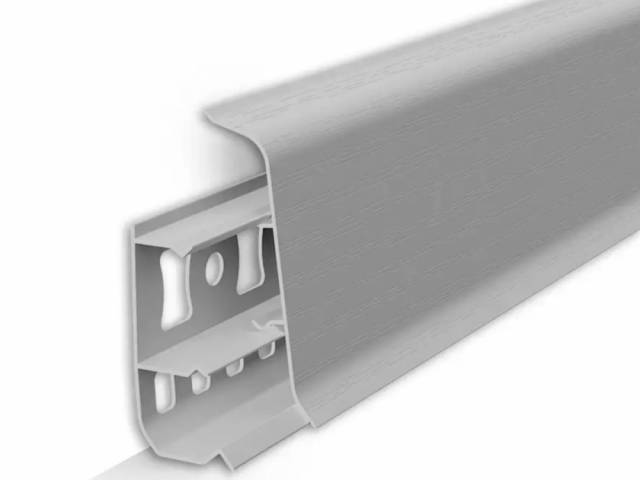 Плинтус пластиковый ДЕКО 55 Дизайн - СВЕТЛО-СЕРЫЙ 1шт