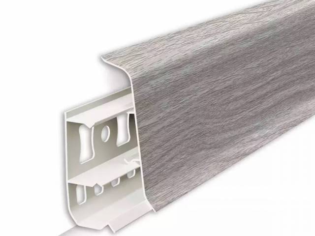 Плинтус пластиковый ДЕКО 55 Дизайн - ОРЕХ АНТИК 1шт