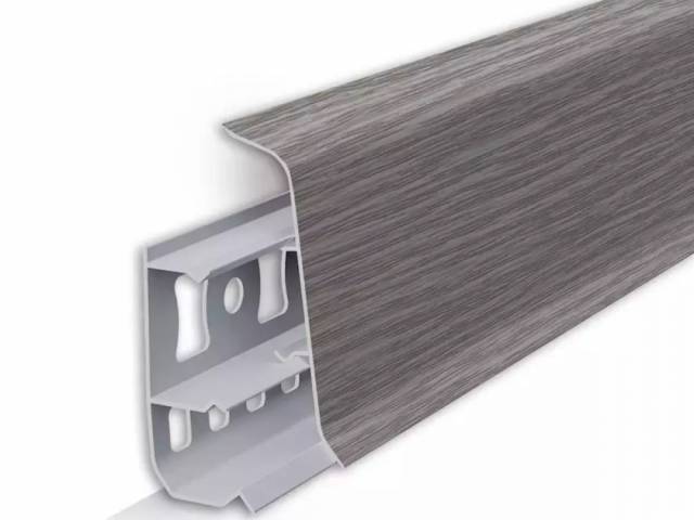 Плинтус пластиковый ДЕКО 55 Дизайн - ДУБ ПЕПЕЛЬНЫЙ 1шт
